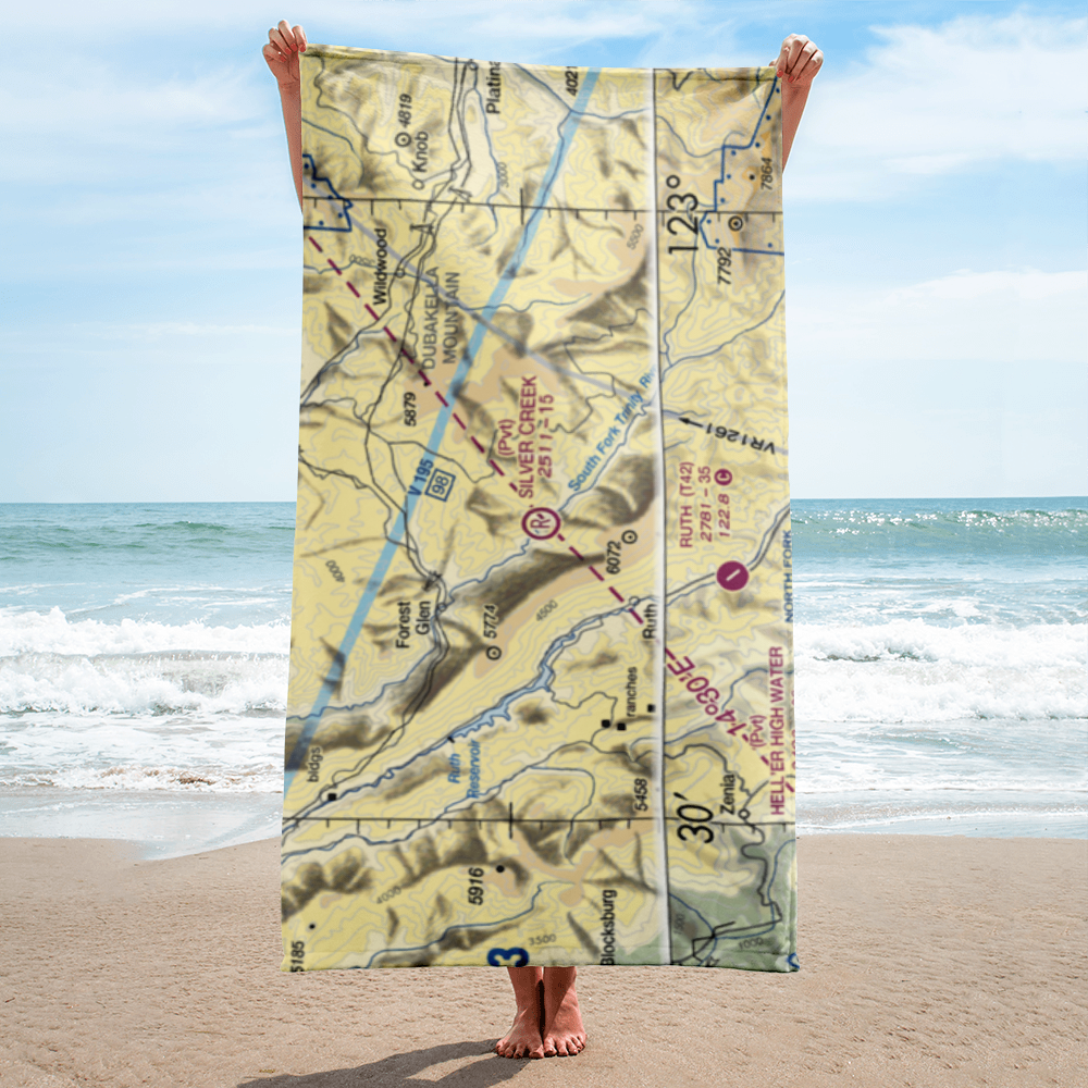 Silver Creek Ranch Airport (41CA) VFR Sectional Towel 