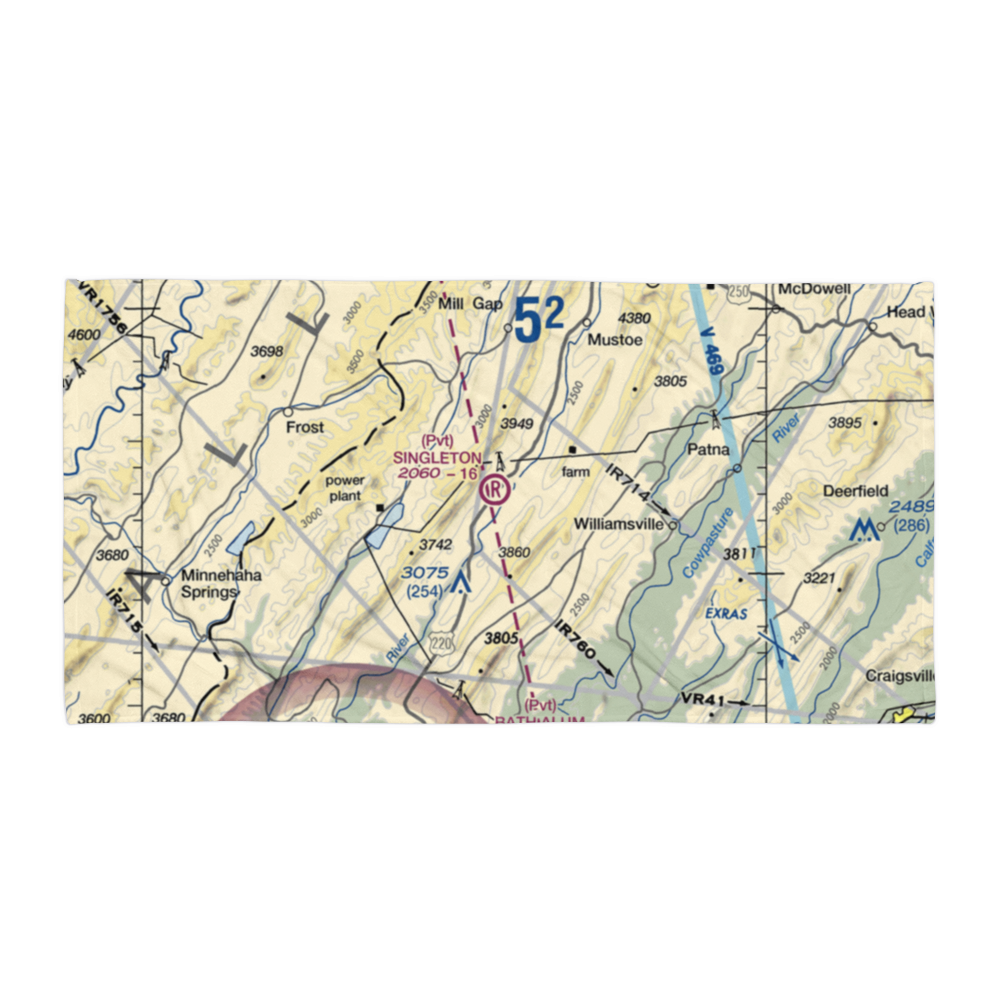 Singleton Airport (97VA) VFR Sectional Towel 