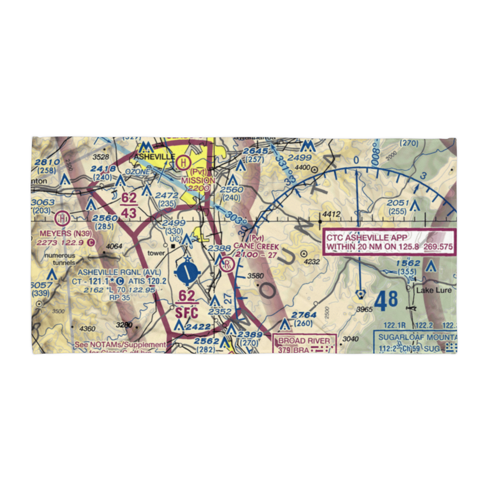 Six Oaks Airport (NC67) VFR Sectional Towel 