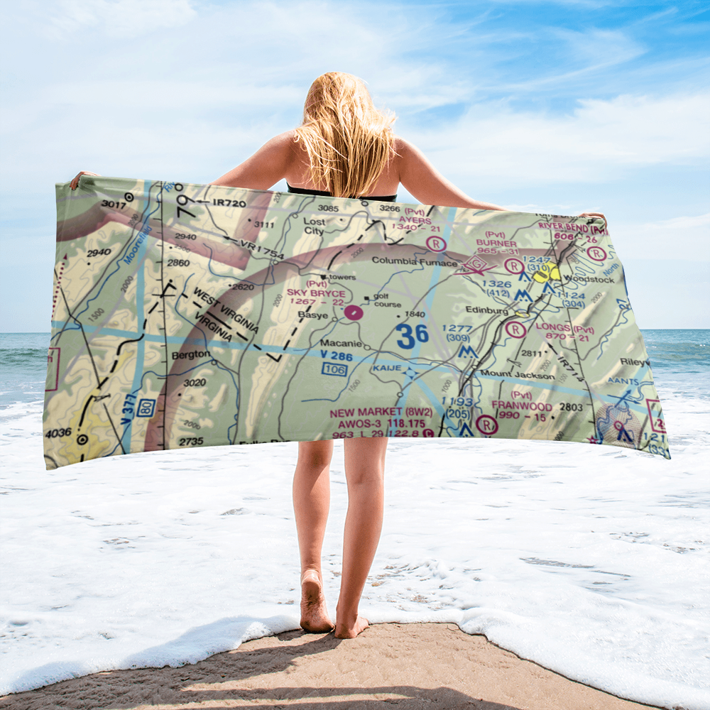 Sky Bryce Airport (VG18) VFR Sectional Towel 