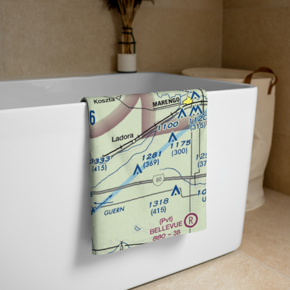 Skydive Iowa Airport (09IA) VFR Sectional Towel 