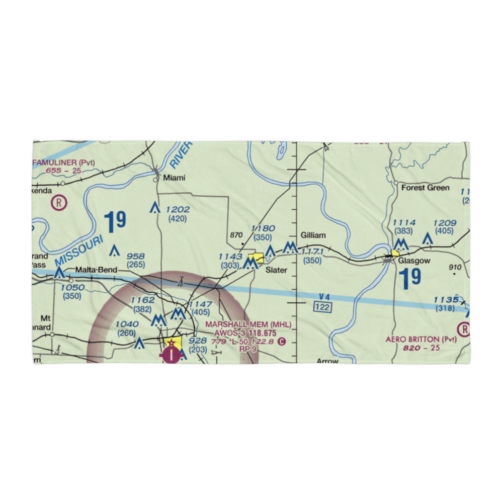 Slater Memorial Airport (9K5) VFR Sectional Towel 