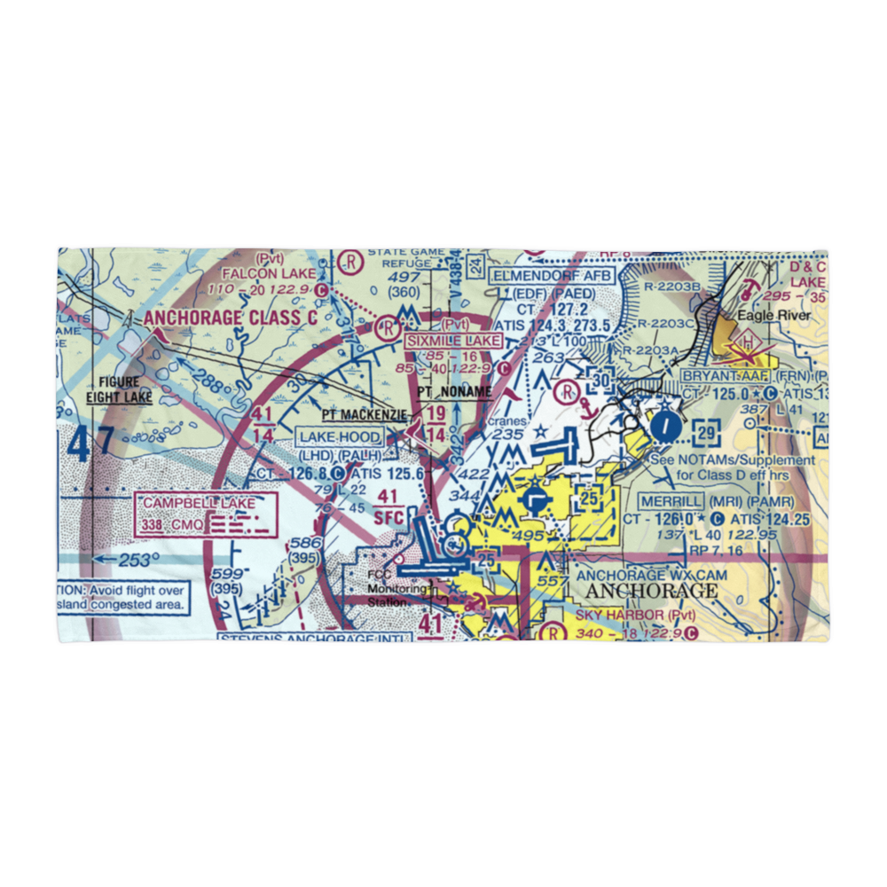 Sleepers Strip (6AK2) VFR Sectional Towel 