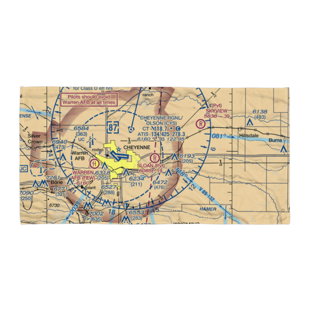 Sloan Airport (WY45) VFR Sectional Towel 