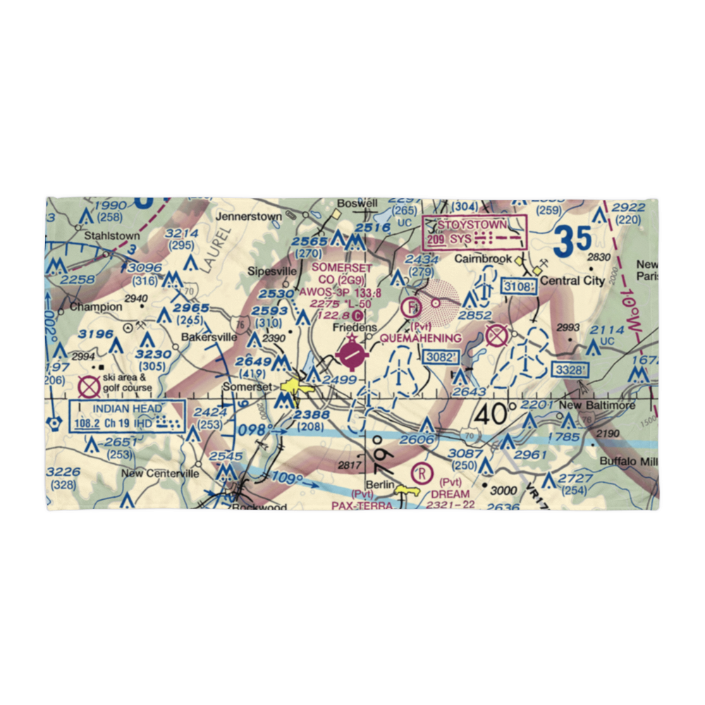 Somerset County Airport (2G9) VFR Sectional Towel 