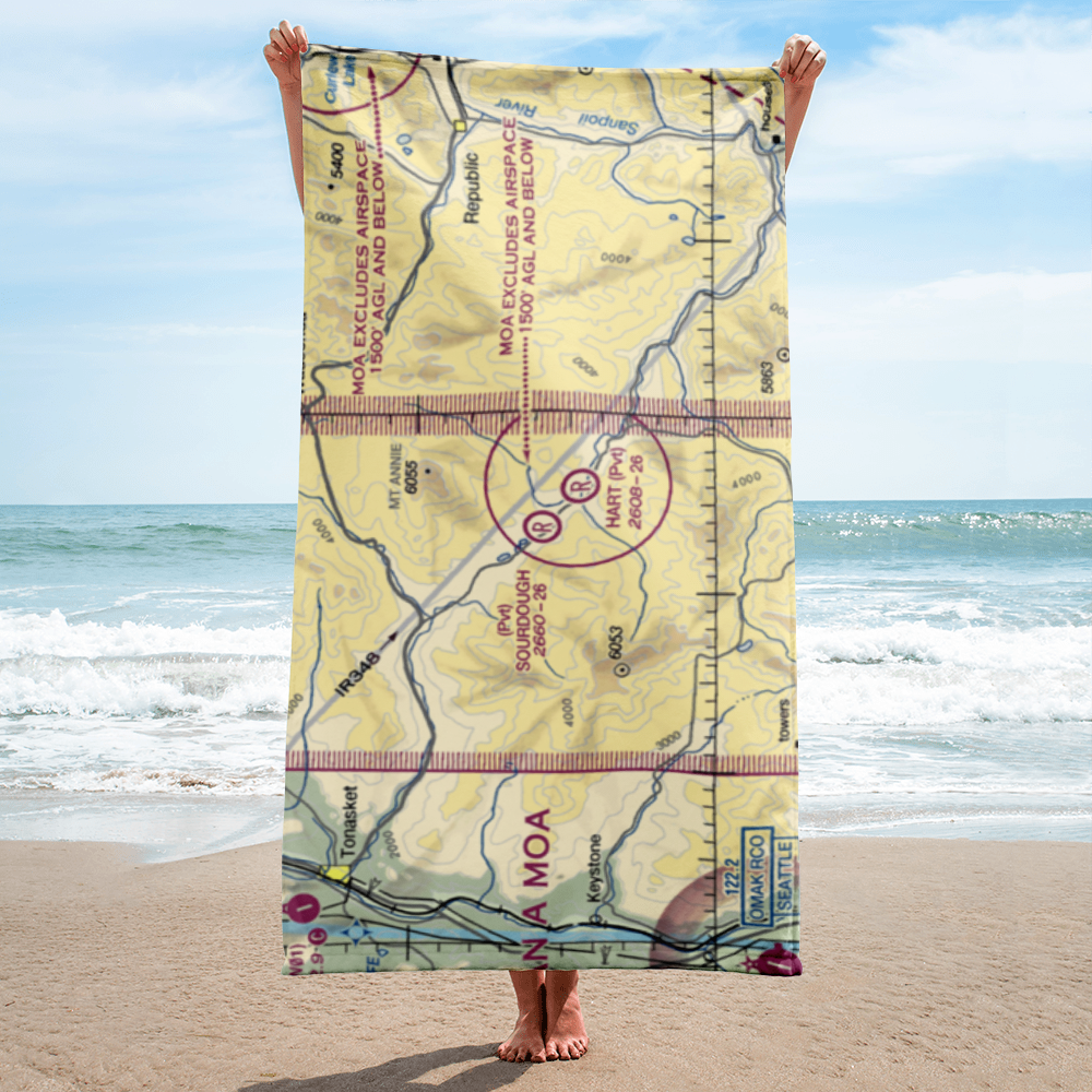 Sourdough Airport (5WA0) VFR Sectional Towel 
