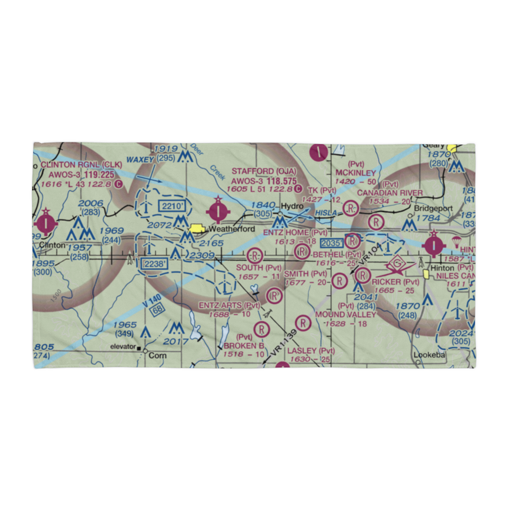 South Farm Airport (32OK) VFR Sectional Towel 