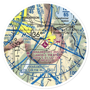 Boulder City Municipal Airport (BVU) VFR Sectional Sticker (20 mile)