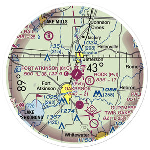 Fort Atkinson Municipal Airport (61C) VFR Sectional Sticker (20 mile)