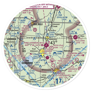 Fort Atkinson Municipal Airport (61C) VFR Sectional Sticker (30 mile)