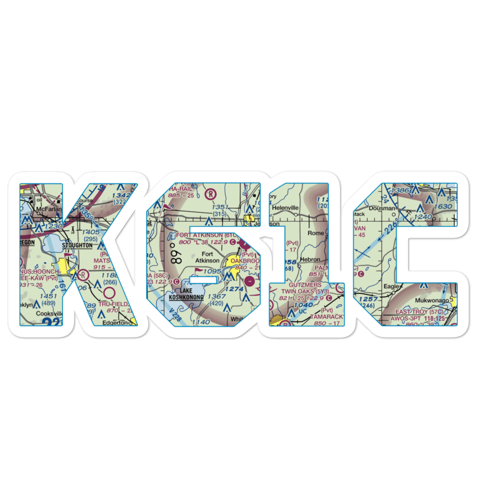 Fort Atkinson Municipal Airport (61C) VFR Sectional Sticker 