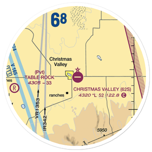 Christmas Valley Airport (62S) VFR Sectional Sticker (20 mile)