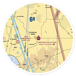 Christmas Valley Airport (62S) VFR Sectional Sticker (30 mile)