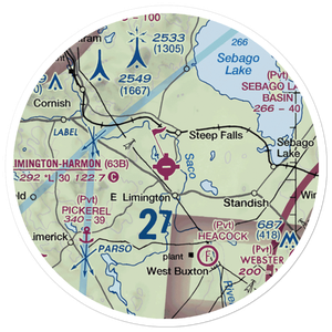 Limington Harmon Airport (63B) VFR Sectional Sticker (20 mile)