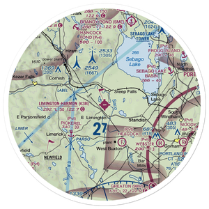 Limington Harmon Airport (63B) VFR Sectional Sticker (30 mile)
