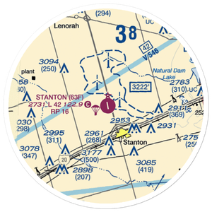 Stanton Municipal Airport (63F) VFR Sectional Sticker (20 mile)