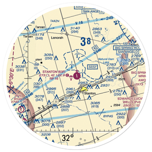 Stanton Municipal Airport (63F) VFR Sectional Sticker (30 mile)
