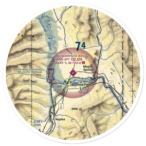 Boundary County Airport (65S) VFR Sectional Sticker (30 mile)