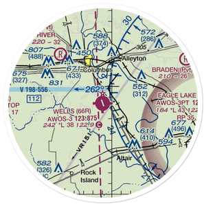 Robert R Wells Jr Airport (66R) VFR Sectional Sticker (20 mile)