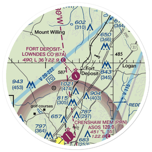 Fort Deposit Lowndes County Airport (67A) VFR Sectional Sticker (20 mile)