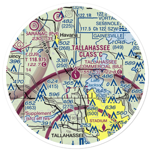 Tallahassee Commercial Airport (68J) VFR Sectional Sticker (20 mile)