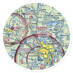 Tallahassee Commercial Airport (68J) VFR Sectional Sticker (30 mile)