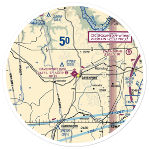 Davenport Airport (68S) VFR Sectional Sticker (30 mile)