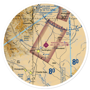 Huntington Municipal Airport (69V) VFR Sectional Sticker (30 mile)