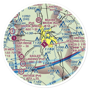 Griffin Spalding County Airport (6A2) VFR Sectional Sticker (20 mile)