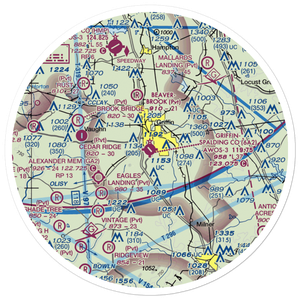 Griffin Spalding County Airport (6A2) VFR Sectional Sticker (30 mile)