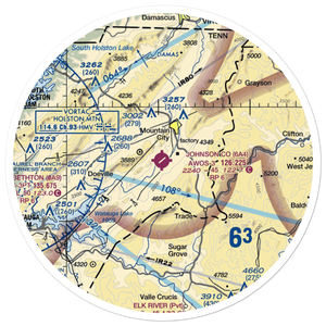 Johnson County Airport (6A4) VFR Sectional Sticker (30 mile)