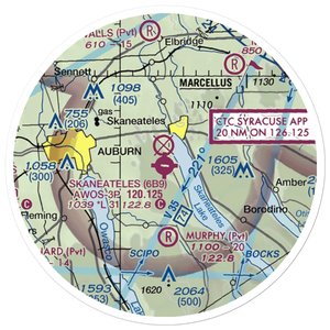 Skaneateles Aero Drome Airport (6B9) VFR Sectional Sticker (20 mile)