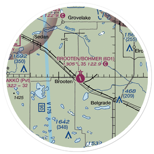 Brooten Municipal Airport (6D1) VFR Sectional Sticker (20 mile)