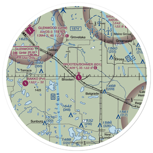 Brooten Municipal Airport (6D1) VFR Sectional Sticker (30 mile)