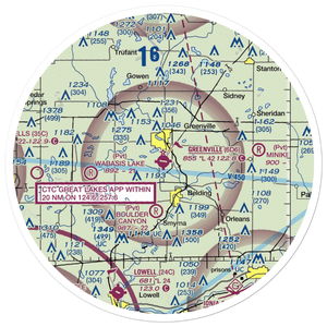 Greenville Municipal Airport (6D6) VFR Sectional Sticker (30 mile)