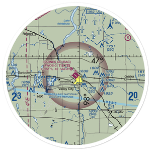 Barnes County Municipal Airport (BAC) VFR Sectional Sticker (30 mile)