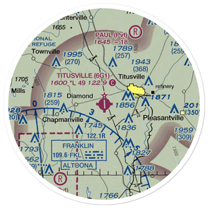 Titusville Airport (6G1) VFR Sectional Sticker (20 mile)