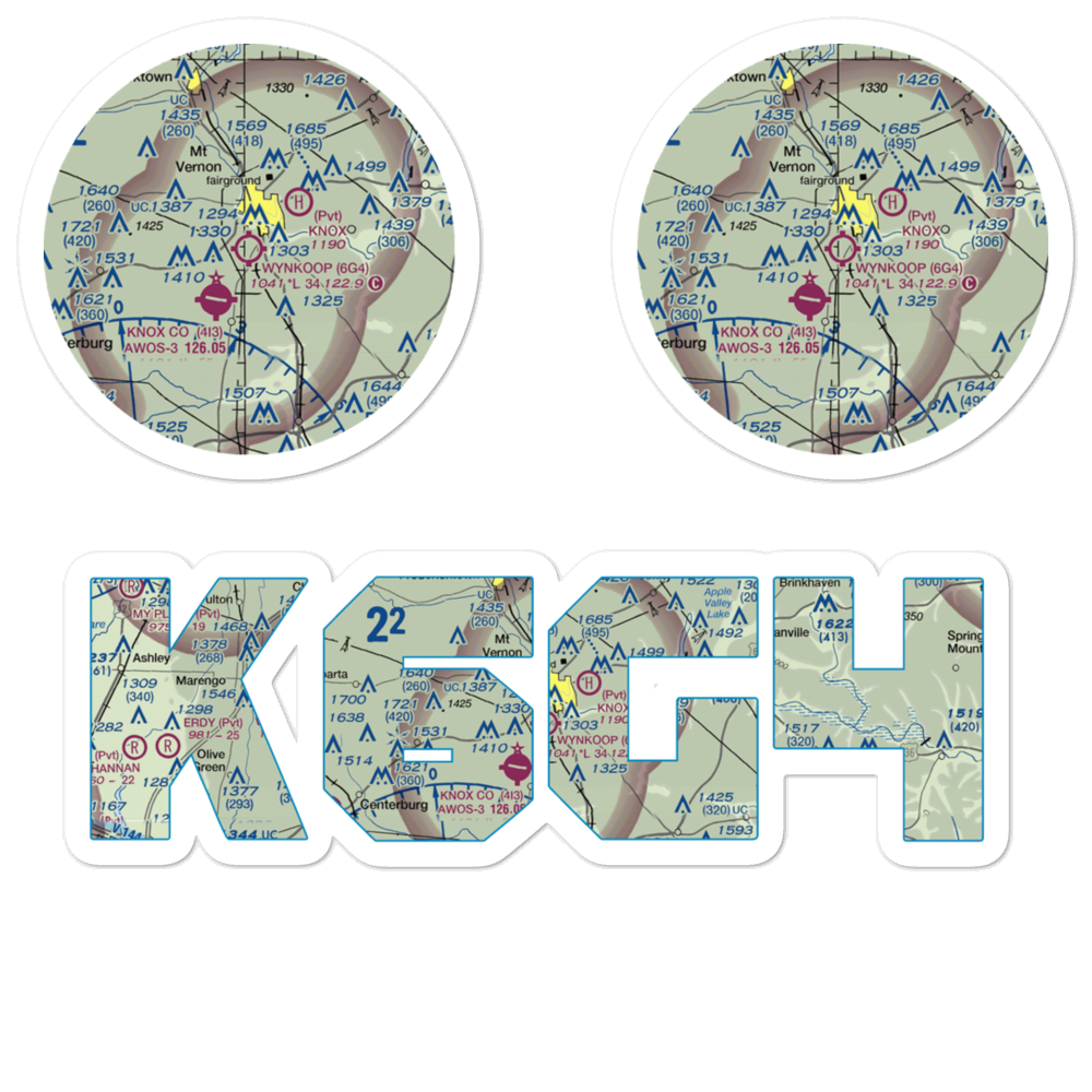 Wynkoop Airport (6G4) VFR Sectional Sticker Pack 
