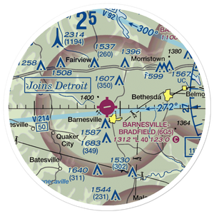 Barnesville Bradfield Airport (6G5) VFR Sectional Sticker (20 mile)