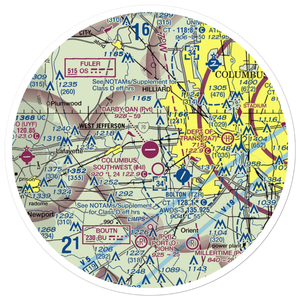 Darby Dan Airport (6I6) VFR Sectional Sticker (30 mile)