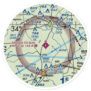 Saluda County Airport (6J4) VFR Sectional Sticker (20 mile)