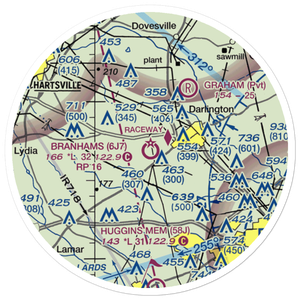 Branhams Airport (6J7) VFR Sectional Sticker (20 mile)