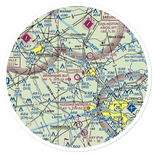 Branhams Airport (6J7) VFR Sectional Sticker (30 mile)