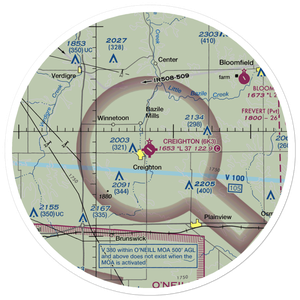 Creighton Municipal Airport (6K3) VFR Sectional Sticker (30 mile)