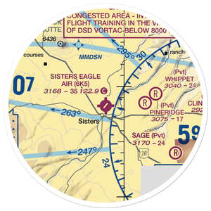 Sisters Eagle Air Airport (6K5) VFR Sectional Sticker (20 mile)