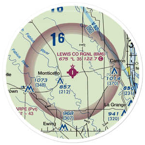 Lewis County Regional Airport (6M6) VFR Sectional Sticker (20 mile)