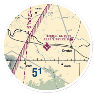Terrell County Airport (6R6) VFR Sectional Sticker (20 mile)