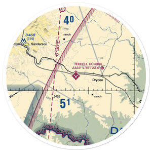 Terrell County Airport (6R6) VFR Sectional Sticker (30 mile)