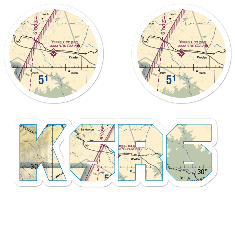 Terrell County Airport (6R6) VFR Sectional Sticker Pack 