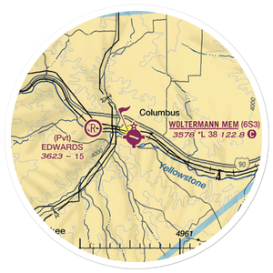 Woltermann Memorial Airport (6S3) VFR Sectional Sticker (20 mile)